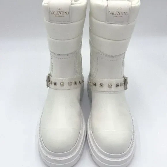 SOLD Valentino Garavani Women's Rockstud Boots Biker Boots Eu 39 US 9 - Picture 7 of 8